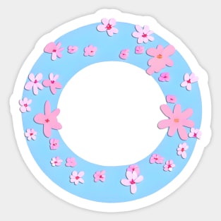 Mother's Day Pink Blossom Flower Wreath (MD23MOD002) Sticker